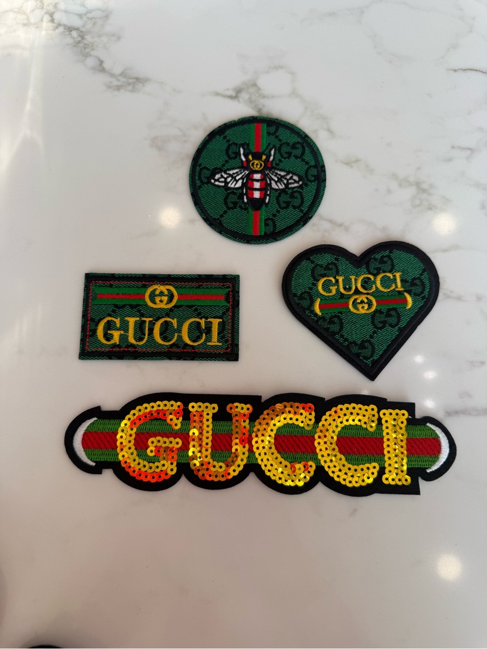 Beautiful Hand Crafted Sequin and denim Iron on Patches.